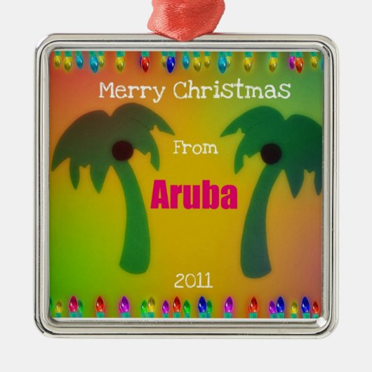 Aruba 2011からメリークリスマス メタルオーナメント (正面)