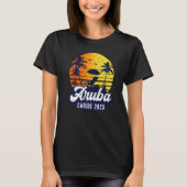 Aruba 2023 Caribe Sunset Beach Retro Premium Tシャツ (正面)