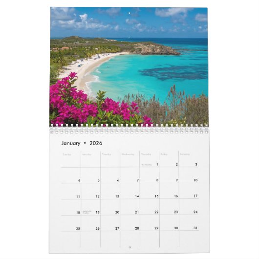 Aruba calendar カレンダー (1月 2026)