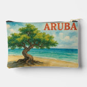 Aruba Divi Tree Eagle Beach watercolor アクセサリーポーチ (裏面)