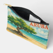 Aruba Divi Tree Eagle Beach watercolor アクセサリーポーチ (見開き)