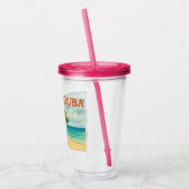 Aruba Divi Tree Eagle Beach watercolor アクリルタンブラー (左)