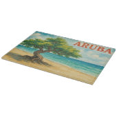 Aruba Divi Tree Eagle Beach watercolor カッティングボード (角)