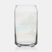 Aruba Divi Tree Eagle Beach watercolor ガラス缶 (正面)