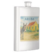 Aruba Donkey and Cunucu House Watercolor フラスク (右)
