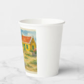 Aruba Donkey with Yellow Cunucu house watercolor 紙コップ (左)