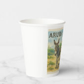 Aruba Donkey with Yellow Cunucu house watercolor 紙コップ (右)