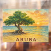 Aruba Eagle Beach Divi Tree Golden Hour ウィンドウサイン (シート2)