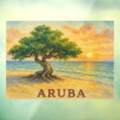 Aruba Eagle Beach Divi Tree Golden Hour ウィンドウサイン (シート3)