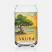 Aruba Eagle Beach Divi Tree Golden Hour ガラス缶 (裏面)