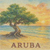Aruba Eagle Beach Divi Tree Golden Hour シール (正面)
