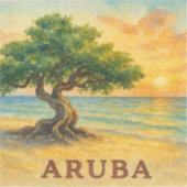 Aruba Eagle Beach Divi Tree Golden Hour シール (正面)