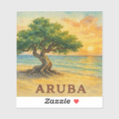 Aruba Eagle Beach Divi Tree Golden Hour シール (シート)