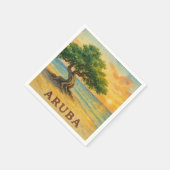 Aruba Eagle Beach Divi Tree Golden Hour スタンダードカクテルナプキン (角)
