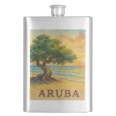 Aruba Eagle Beach Divi Tree Golden Hour フラスク (正面)
