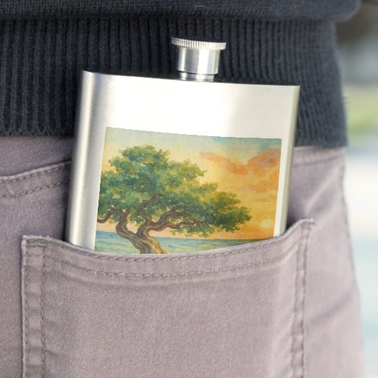 Aruba Eagle Beach Divi Tree Golden Hour フラスク (インサイチュ)