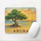 Aruba Eagle Beach Divi Tree Golden Hour マウスパッド (マウス)
