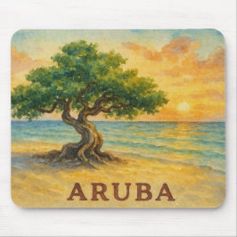 Aruba Eagle Beach Divi Tree Golden Hour マウスパッド