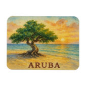 Aruba Eagle Beach Divi Tree Golden Hour マグネット (横)