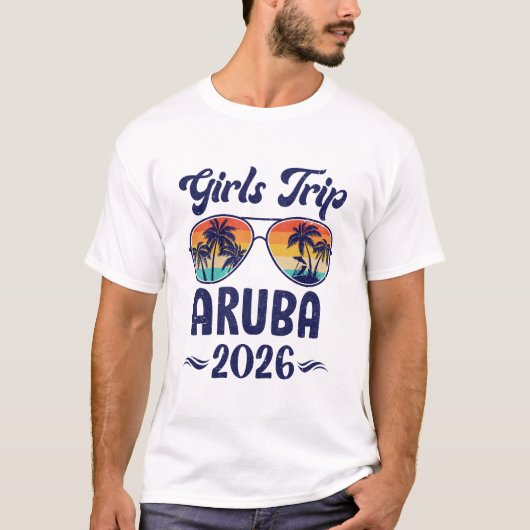 Aruba Girls Trip Beach Vacation 2026 Matching Grou Tシャツ (正面)