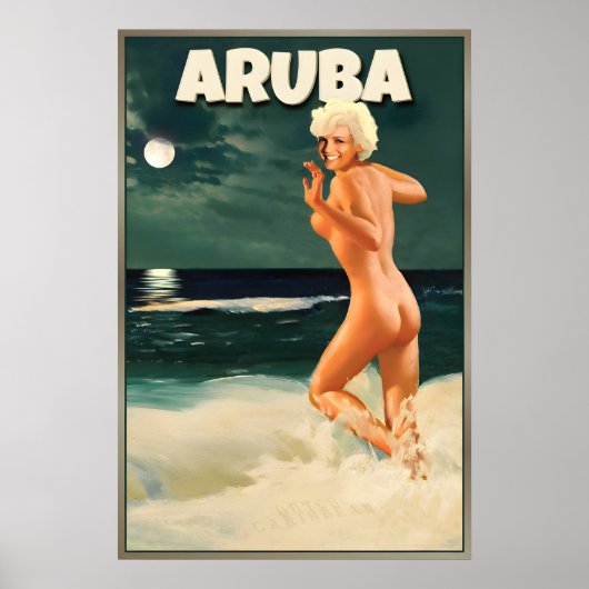 Aruba Marilyn Monroe Moon Beach Dutch Caribbean ポスター (正面)