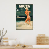 Aruba Marilyn Monroe Moon Beach Dutch Caribbean ポスター (キッチン)