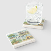 Aruba multiview watercolor ストーンコースター (横)