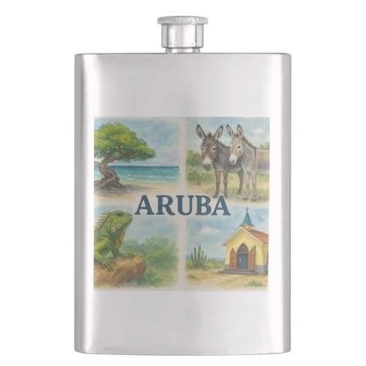 Aruba multiview watercolor フラスク (正面)