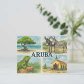 Aruba multiview watercolor ポストカード (スタンド正面)