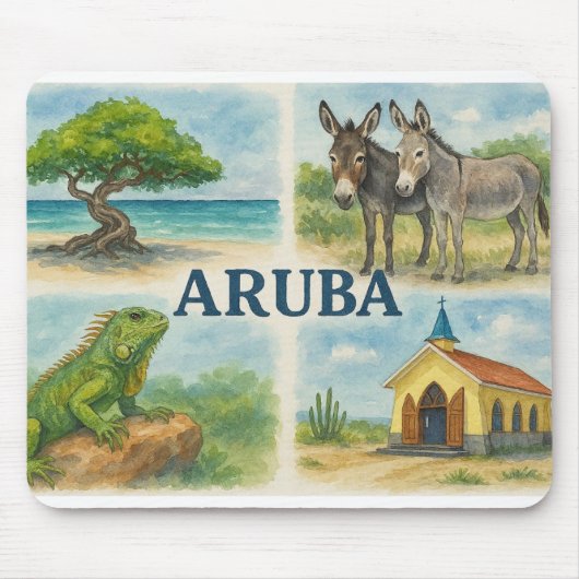 Aruba multiview watercolor マウスパッド (正面)