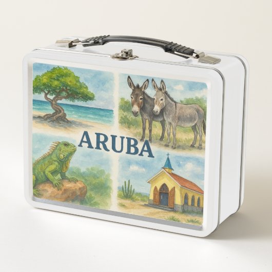 Aruba multiview watercolor メタルランチボックス (正面)