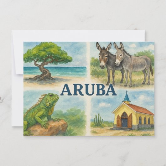 Aruba multiview watercolor 招待状 (正面)
