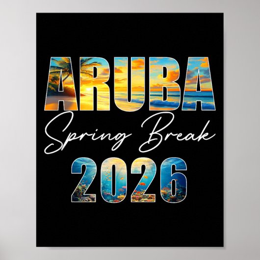 Aruba Spring Break 2026 Summer Vacation Beach  ポスター (正面)