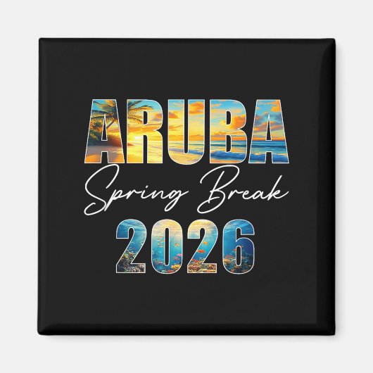 Aruba Spring Break 2026 Summer Vacation Beach  マグネット (正面)