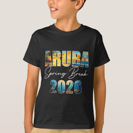 Aruba Spring Break 2026 Summer Vacation Beach  Tシャツ (正面)