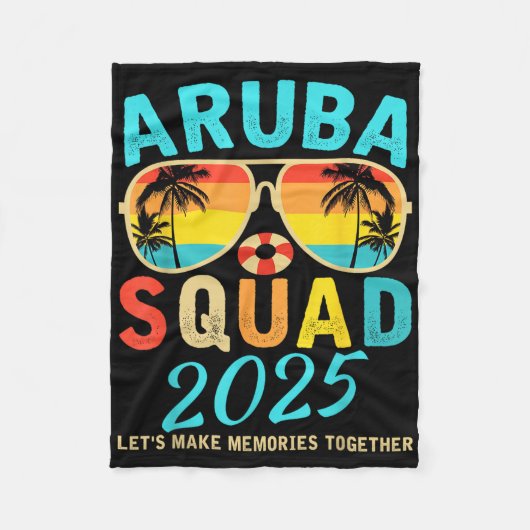 Aruba Squad 2025 Vacation Friends Family Matching フリースブランケット (正面)