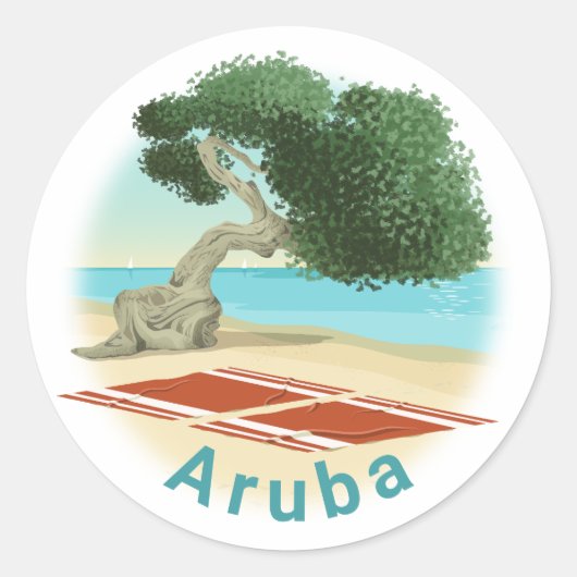 Aruba Sticker ラウンドシール (正面)