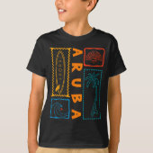 Aruba Vacation Wave Surfing Summer Beach Retro  Tシャツ (正面)