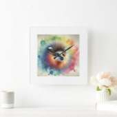 Aruco in the Light of Nature 230824AREF130 - Water スクエア壁時計 (ホーム)