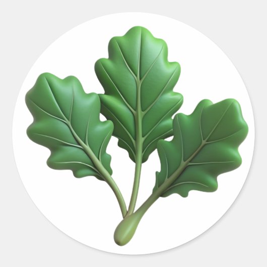 Arugula Plastic 3D – 光沢ラウンドラベル ラウンドシール (正面)