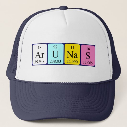 Arunas周期表名hat キャップ (正面)