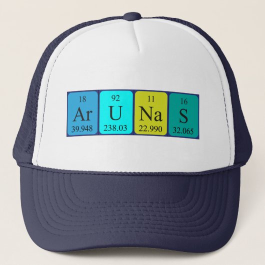Arunas周期表名hat キャップ (正面)