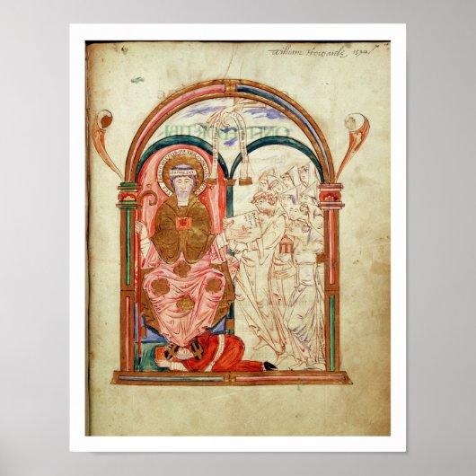 Arundel 155 f.133カンターバーのクリスティチャーチの修道士 ポスター (正面)