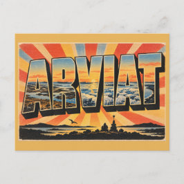 Arviat NU ツンドラ ハドソン湾海岸アート ポストカード
