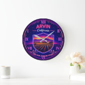 Arvin California Neon Valley  ラージ壁時計 (ホーム)