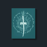 ARWEN™ Elven Sword Quote キャンバスプリント<br><div class="desc">Honor the strength and grace of Arwen™ with this striking Lord of the Rings™ design inspired by the Elves. Centered around an elegant Elven sword framed by intricate, flowing vinework, the artwork beautifully reflects her courage, devotion, and timeless spirit. The circular quote, “This is not the end… it is the...</div>