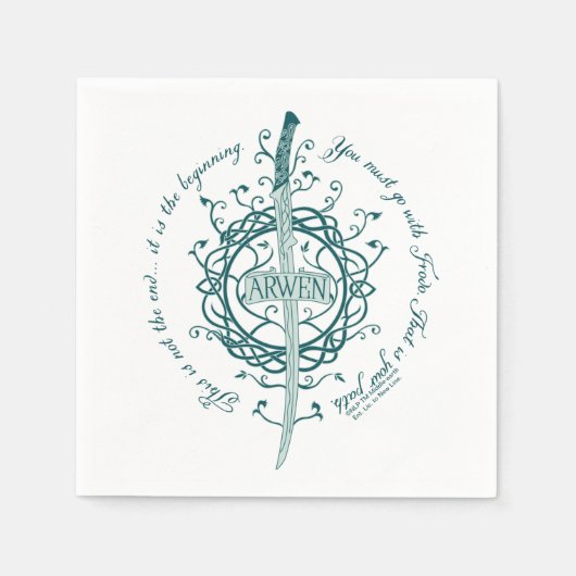 ARWEN™ Elven Sword Quote スタンダードカクテルナプキン (正面)