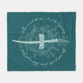 ARWEN™ Elven Sword Quote フリースブランケット (正面(横))