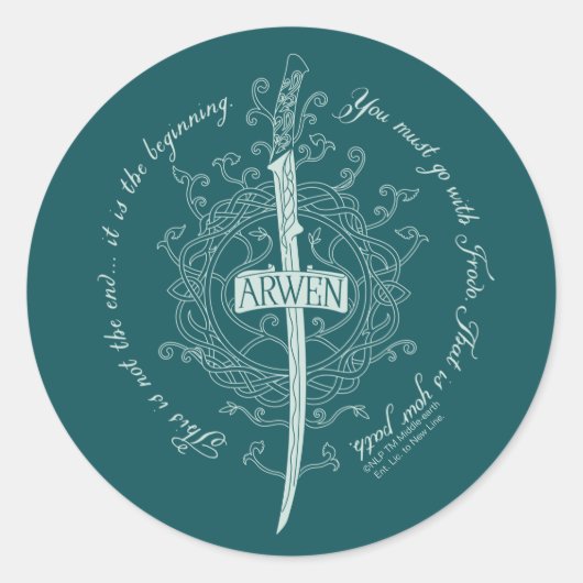 ARWEN™ Elven Sword Quote ラウンドシール (正面)