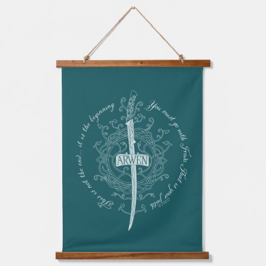 ARWEN™ Elven Sword Quote 吊り下げ型タペストリー (正面)